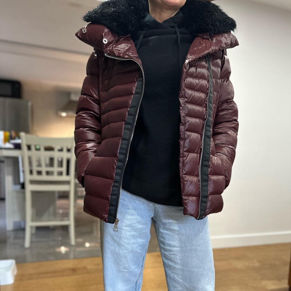 Karl Lagerfeld burgundy Puffer Jacket